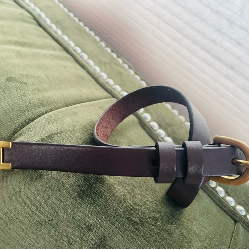 J. Crew Dark Brown Belt with Gold Buckle - Picture 7 of 16